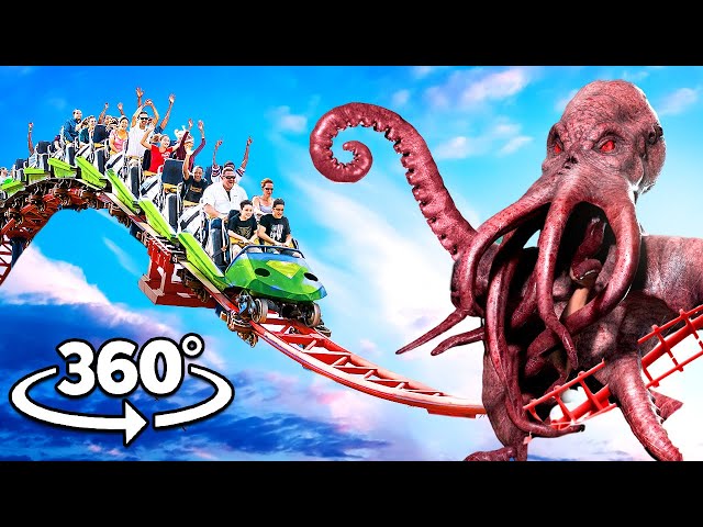 VR 360 Extreme ROLLER COASTER | Kaken, Zombie City, Titanic, Megaladoon! | 4K Virtual Reality