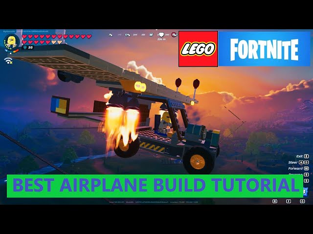 How To Build A Simple Airplane In Lego Fortnite Self Landing With Steering