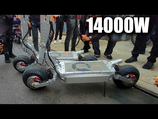Hunter Quad First in New York City 14000W 4 Motors INSANE Electric Hyper Scooter