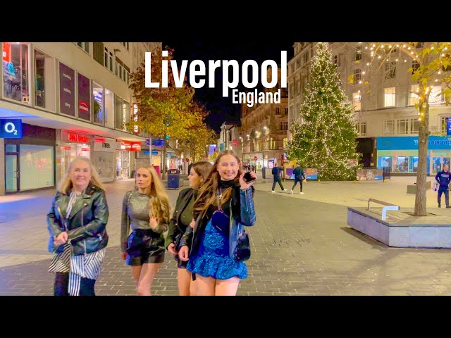 Liverpool, UK - Night Walk - 4K-HDR Walking Tour (▶62min)