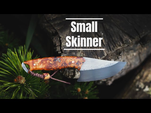 Knife Making - Small SKINNER w/ Black Blade and Stabilized Wood Handle