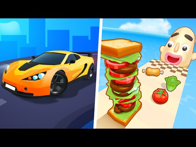 🔵💙 Race Master 3D Vs Sandwich Runner All Levels Gameplay Walkthrough 4K 20