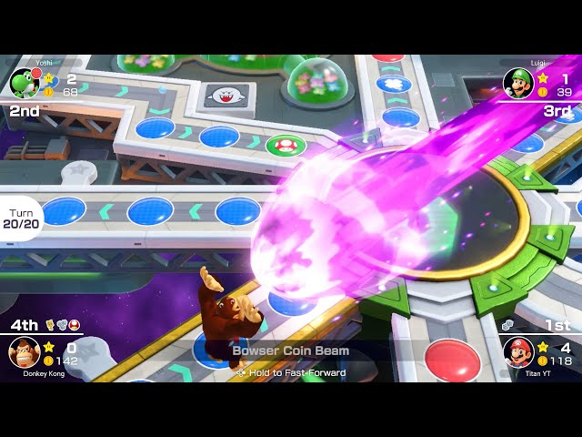Mario Party Superstars - Mario vs Luigi vs Yoshi vs Donkey Kong - Space Land