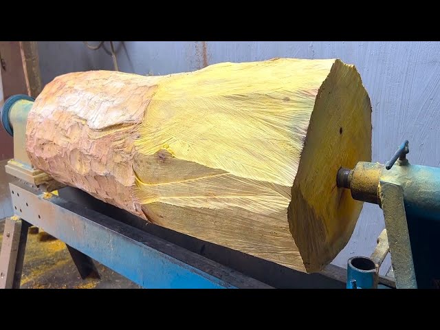 Excellent Woodworking NDT || The Man Turned An old jackfruit log into a golden vase