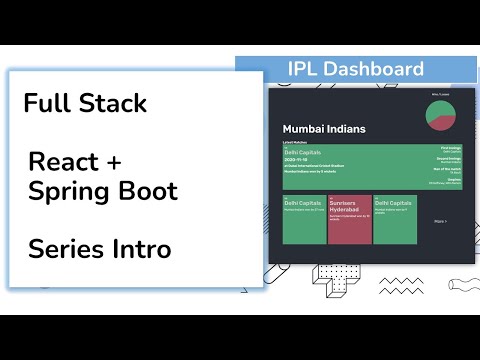IPL Dashboard - Spring Boot + React Full Stack development