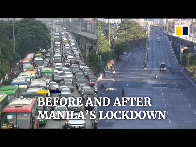 Normally crowded streets of Philippine capital Manila deserted amid month-long Covid-19 lockdown