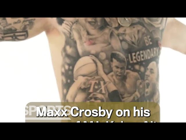 Maxx Crosby's Torso Tattoos Took 13 Hours