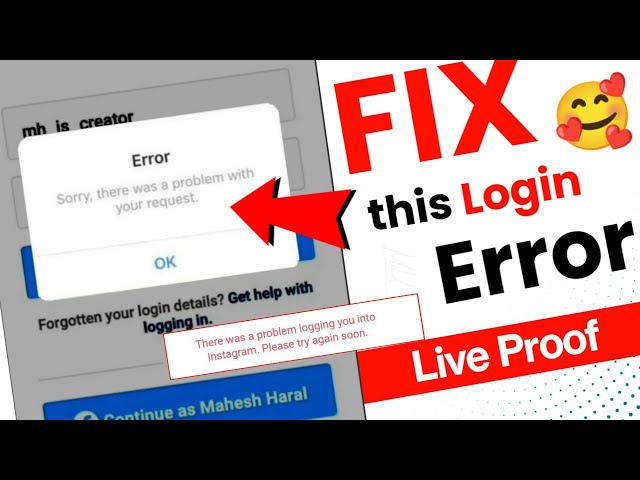 How to FIX Error Sorry there was a problem with your request instagram | Instagram Login Error 2024