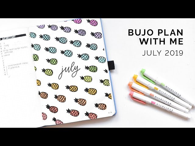 bullet journal plan with me 🍍 july 2019
