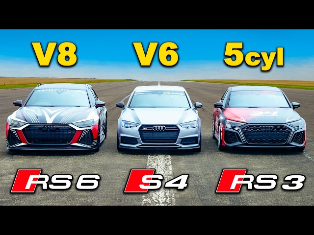 700hp+ RS6 v RS3 v S4: DRAG RACE