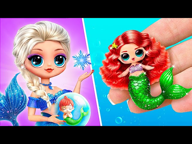 Ariel Was Adopted by Elsa! Elsa Became a Mermaid? 32 Frozen DIYs for LOL