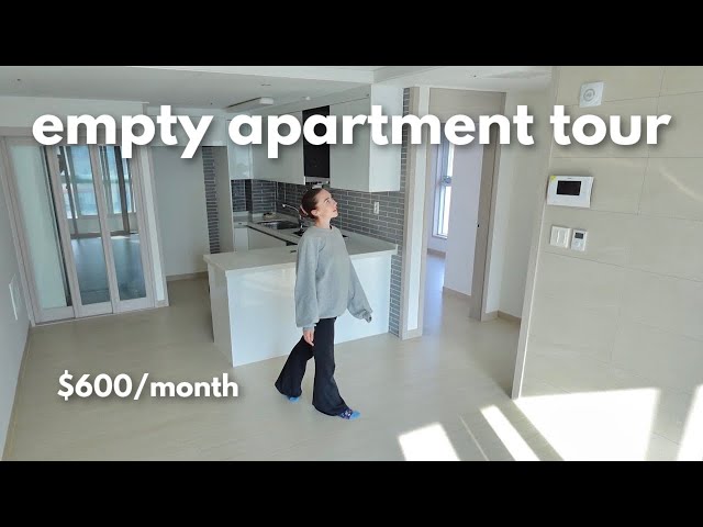 My Empty Korean Apartment Tour 🔑 $600/month, 2 bedroom