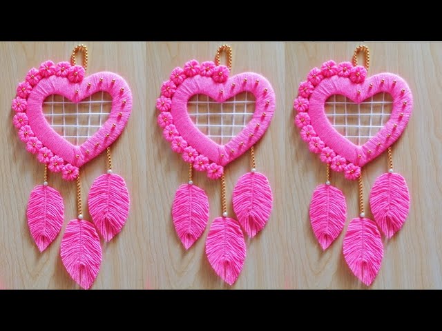 Heart Shaped Wall Hanging Craft Ideas | DIY Wall Hanging Craft Ideas | Heart Shaped Wall Decor
