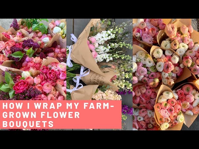 HOW I WRAP BOUQUETS IN PAPER | KRAFT / BROWN PAPER BOUQUET WRAPPING | FLOWER PACKAGING |