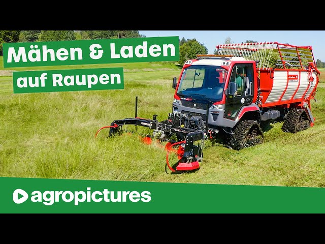 Mähwerk und Ladewagen auf Raupen | Lindner Unitrac & BB Umwelttechnik | Traktortechnik am Freitag