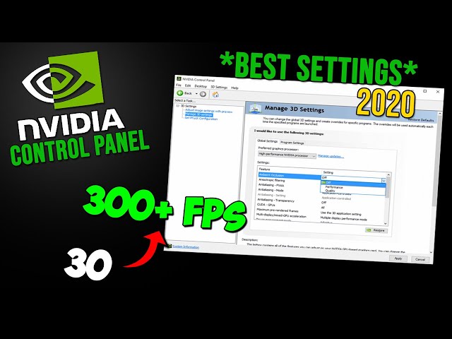 Best Nvidia Control Panel Settings for GAMING & Performance 2020 (Boost FPS/Reduce Lag)