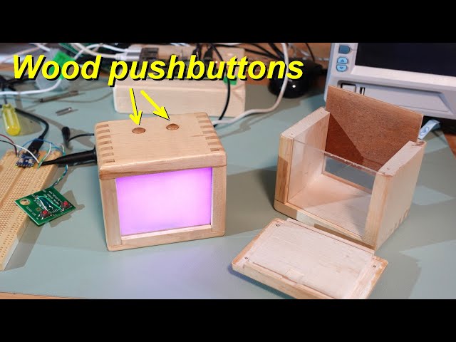Wooden project box for electronics