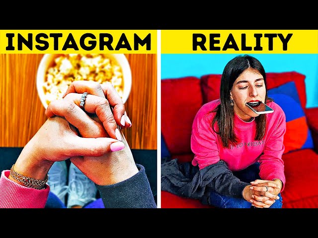 INSTAGRAM VS REAL LIFE || 24 Phone Photo Life Hacks
