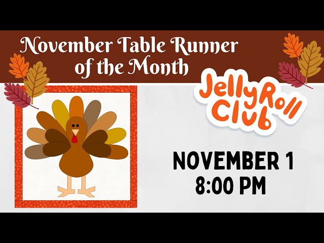 November Table Runner of the Month  #freequiltpattern