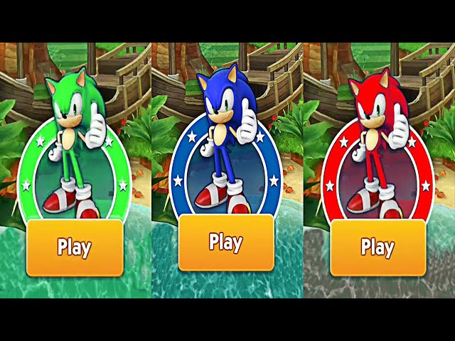 Sonic Dash - GREEN SONIC VS SONIC VS RED SONIC