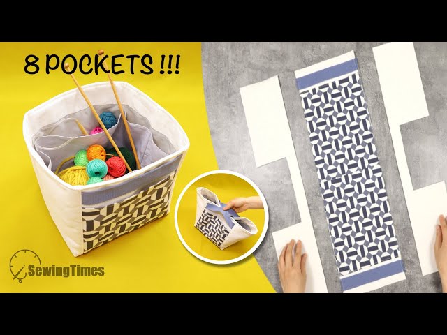 DIY Cube Project Bag 🐳 Multipurpose Fabric Organizer Basket Tutorial