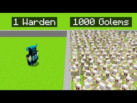 I Made 1 Warden Fight 1000 GOLEMS… (Minecraft Battle)