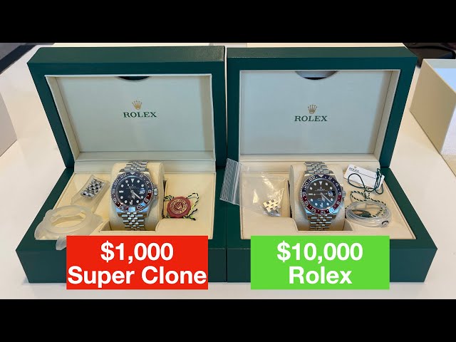 $1,000 Super Clone vs. Rolex GMT Master 2 Pepsi - How to spot a fake Rolex Watch