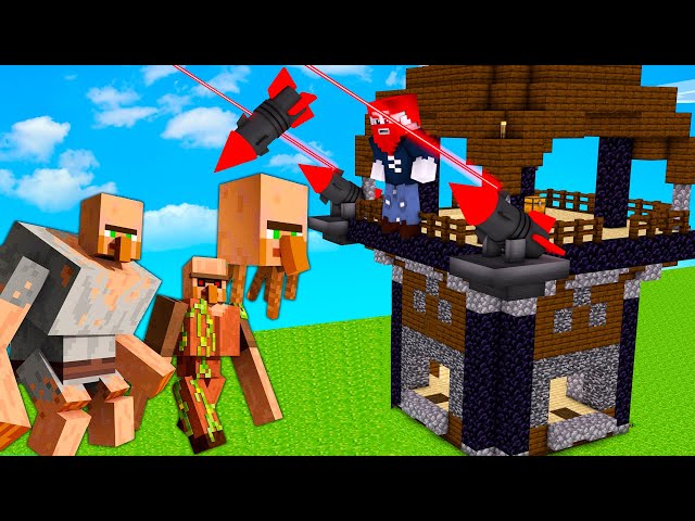 Dorfbewohner Attackieren Unsere Sichere Basis! - Minecraft
