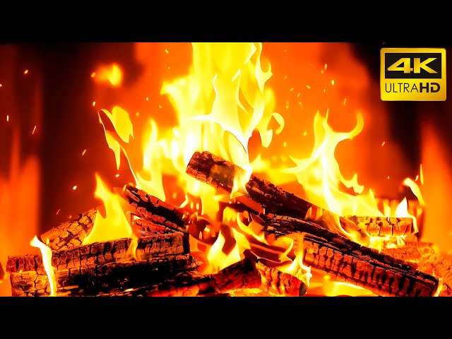🔥 Fireplace with Soothing Sounds of Burning Logs and Relaxing Atmosphere 🔥 Crackling Fireplace 4K