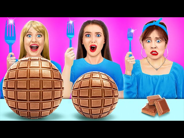 BIG VS MEDIUM VS SMALL FOOD CHALLENGE || Delicious Food Hacks and Amazing Sweets by 123 GO! Series