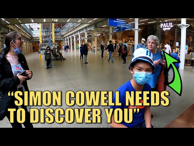 Shocked Lady "Simon Cowell Needs To Discover You" Sweet Caroline | Cole Lam 14 Years Old