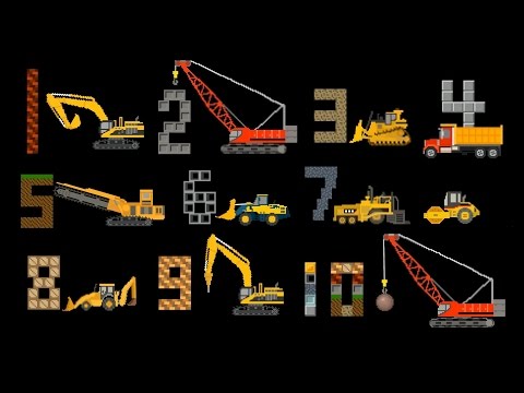 Construction Vehicles Counting -  Count to Ten with Trucks - The Kids' Picture Show