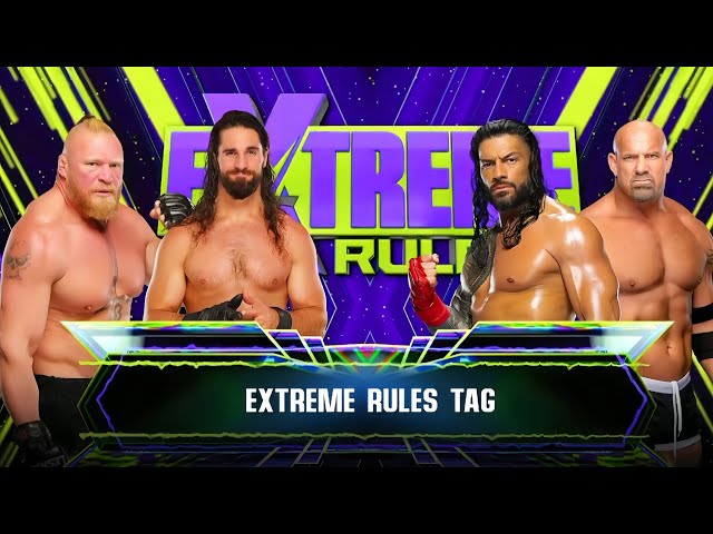 Brock Lesnar and Seth Rollins vs Roman Reigns and Goldberg WWE2K23
