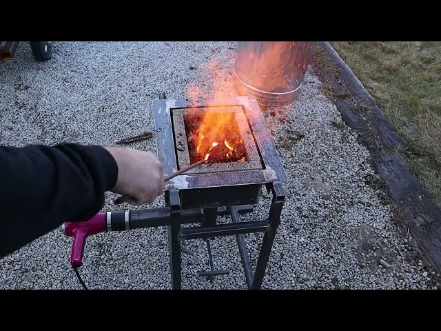 Homemade Charcoal Forge for some Blacksmithing