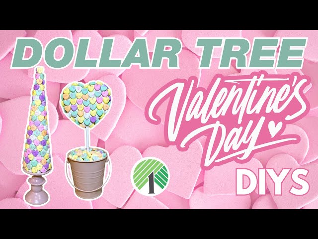 20 Valentine's Day Dollar Tree DIYS! Conversation Hearts theme & Tiered Tray DIY