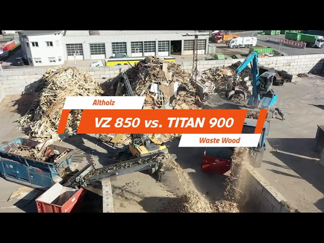 VZ 850 vs. TITAN 900 - Shredding of waste wood in a comparison test
