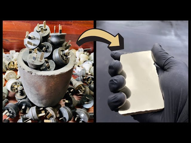 Power Plug Melt Down - ASMR Metal Melting - Trash To Treasure Mirrored Bar - BigStackD Copper Brass