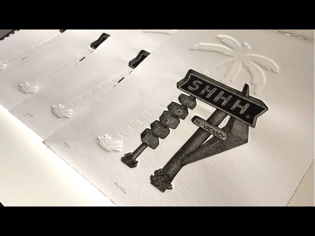 Making a Mezzotint Print of a Vintage Hotel Sign
