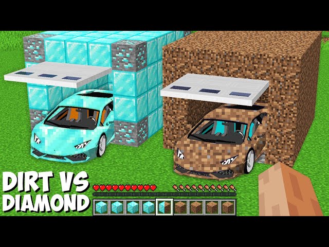 Which CAR IS BETTER DIAMOND VS DIRT in Minecraft ? GARAGE WITH SUPER CAR !
