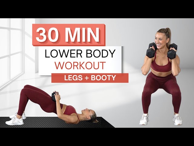 30 min LOWER BODY WORKOUT | With Weights (And Without) | Warm Up and Cool Down Included