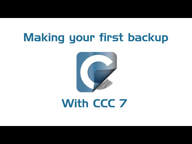 Making your first backup with CCC 7