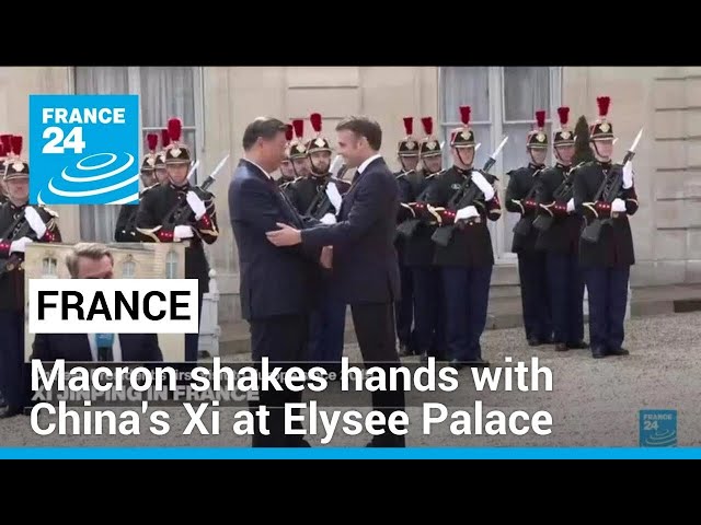 France's Macron shakes hands with China's Xi at Elysee Palace • FRANCE 24 English