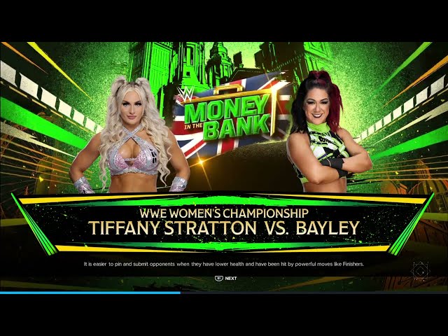 Tiffany Stratton vs Bayley WWE 2K24