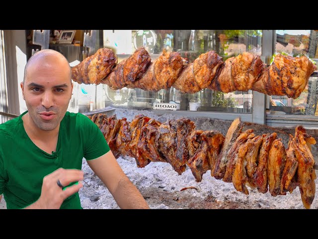 Greek street food in Athens, Greece - INSANE ROASTED MEAT + Greek street food tour in Athens, Greece