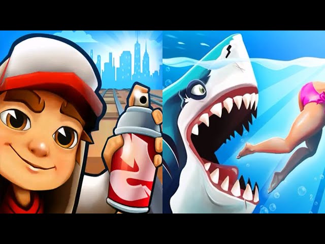 Subway Surfers Seattle vs Hungry Shark World iPad Gameplay HD
