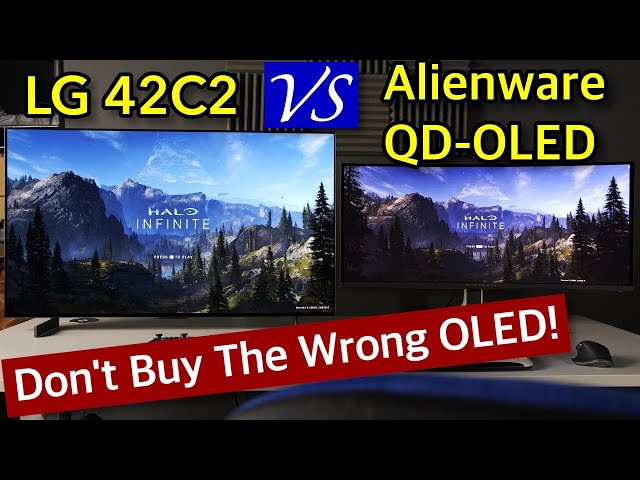42" LG C2 vs Alienware QD-OLED Monitor Side-by-Side Comparison
