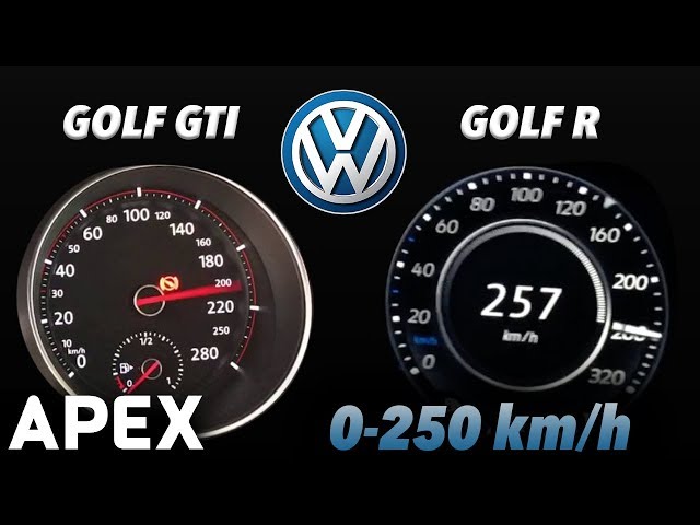 2018 VW Golf GTI vs. VW Golf R - Acceleration Sound 0-100, 0-250 km/h | APEX