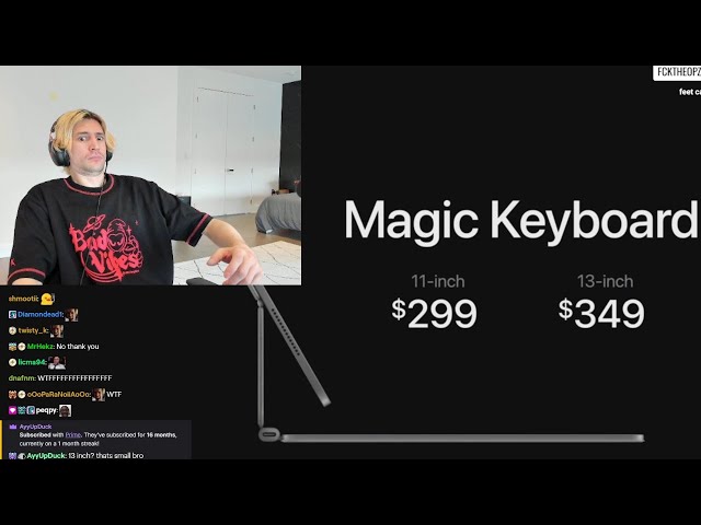 xQc Can't Believe Apple's Keyboard & Pencil Price