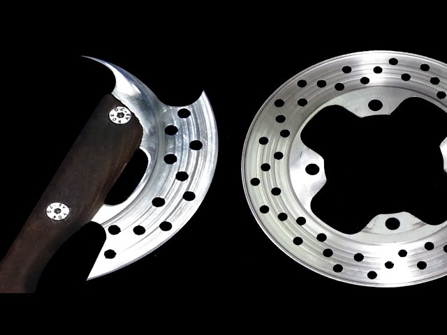 DIY - Create A Beautiful Axe From A Broken Disc Brakes || 壊れたディスクブレーキから美しい斧を作成します