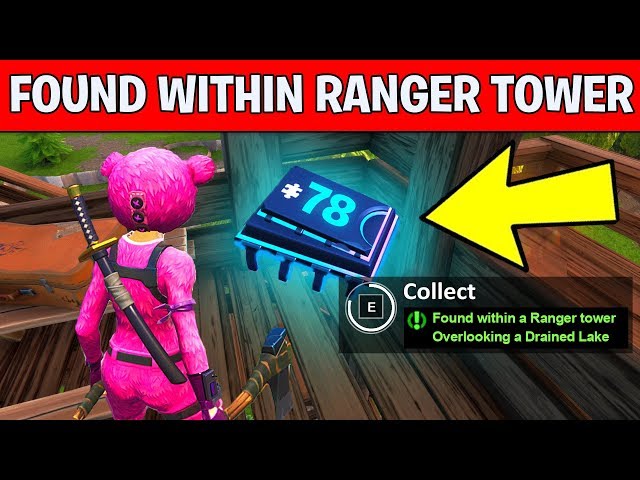 FOUND WITHIN A RANGER TOWER OVERLOOKING A DRAINED LAKE - Fortnite Fortbyte #78 Location Guide